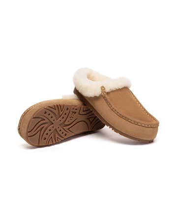 EVERAU Creago Moccasin Slippers in Chestnut