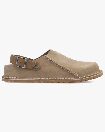 Birkenstock Lutry Suede Gray Taupe Clogs Standard Fit