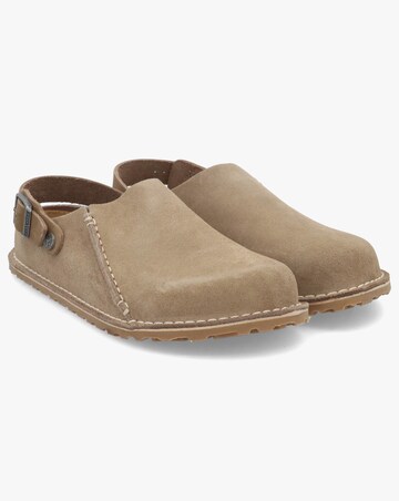 Birkenstock Lutry Suede Gray Taupe Clogs Standard Fit