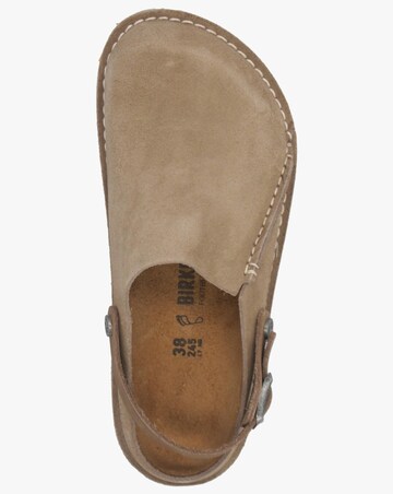 Birkenstock Lutry Suede Gray Taupe Clogs Standard Fit