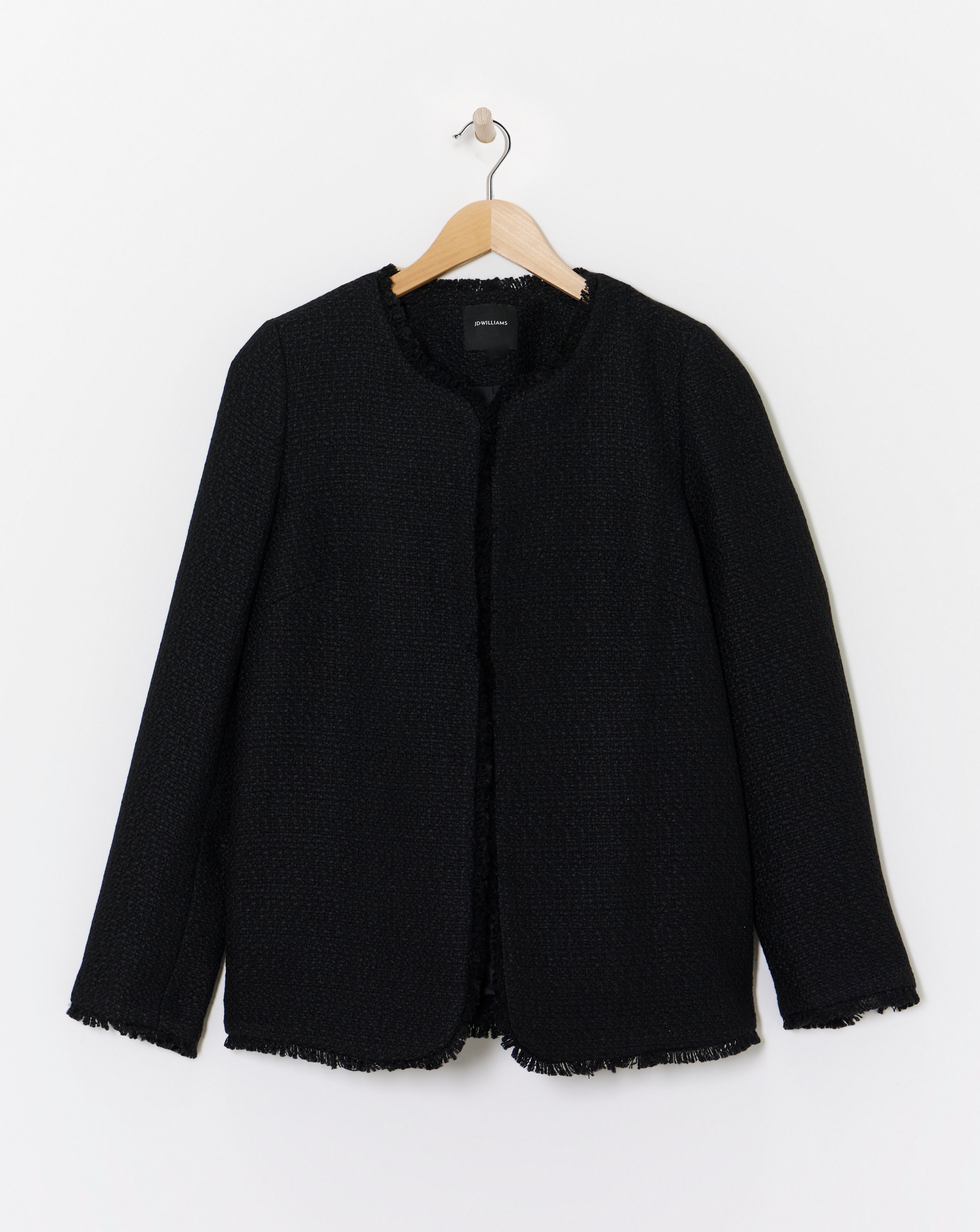Collarless Boucle Blazer