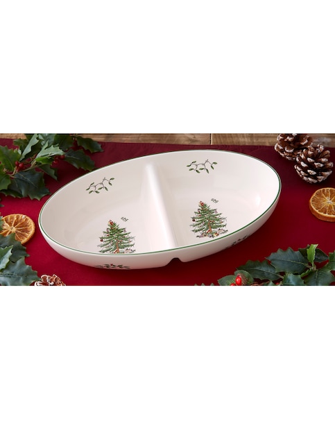 Spode Christmas Tree Divided Server