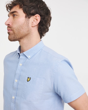 Lyle & Scott Short Short Sleeve Blue Oxford Shirt