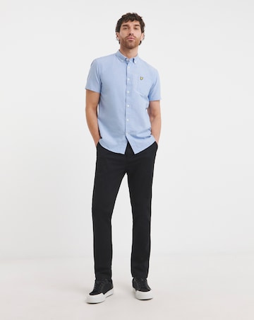 Lyle & Scott Short Short Sleeve Blue Oxford Shirt