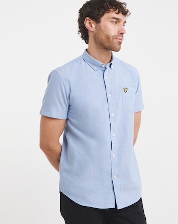 Lyle & Scott Short Short Sleeve Blue Oxford Shirt