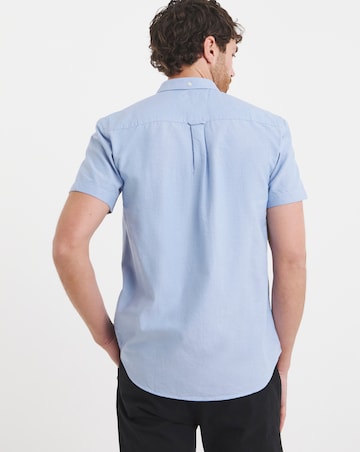 Lyle & Scott Short Short Sleeve Blue Oxford Shirt