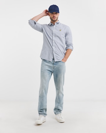 Lyle & Scott Long Sleeve Gingham Checked Shirt - Blue/ White