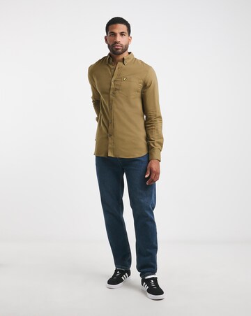 Lyle & Scott Brown Long Sleeve Flannel Shirt