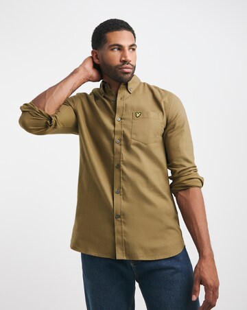Lyle & Scott Brown Long Sleeve Flannel Shirt