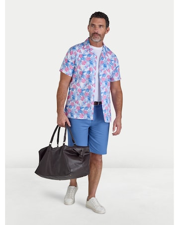 Raging Bull Short Sleeve Maldives Floral Linen Revere Shirt White
