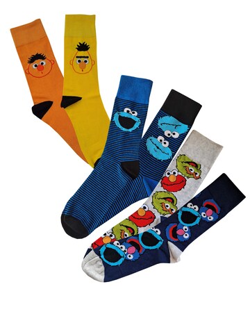 Mens 6pk Sesame St Socks