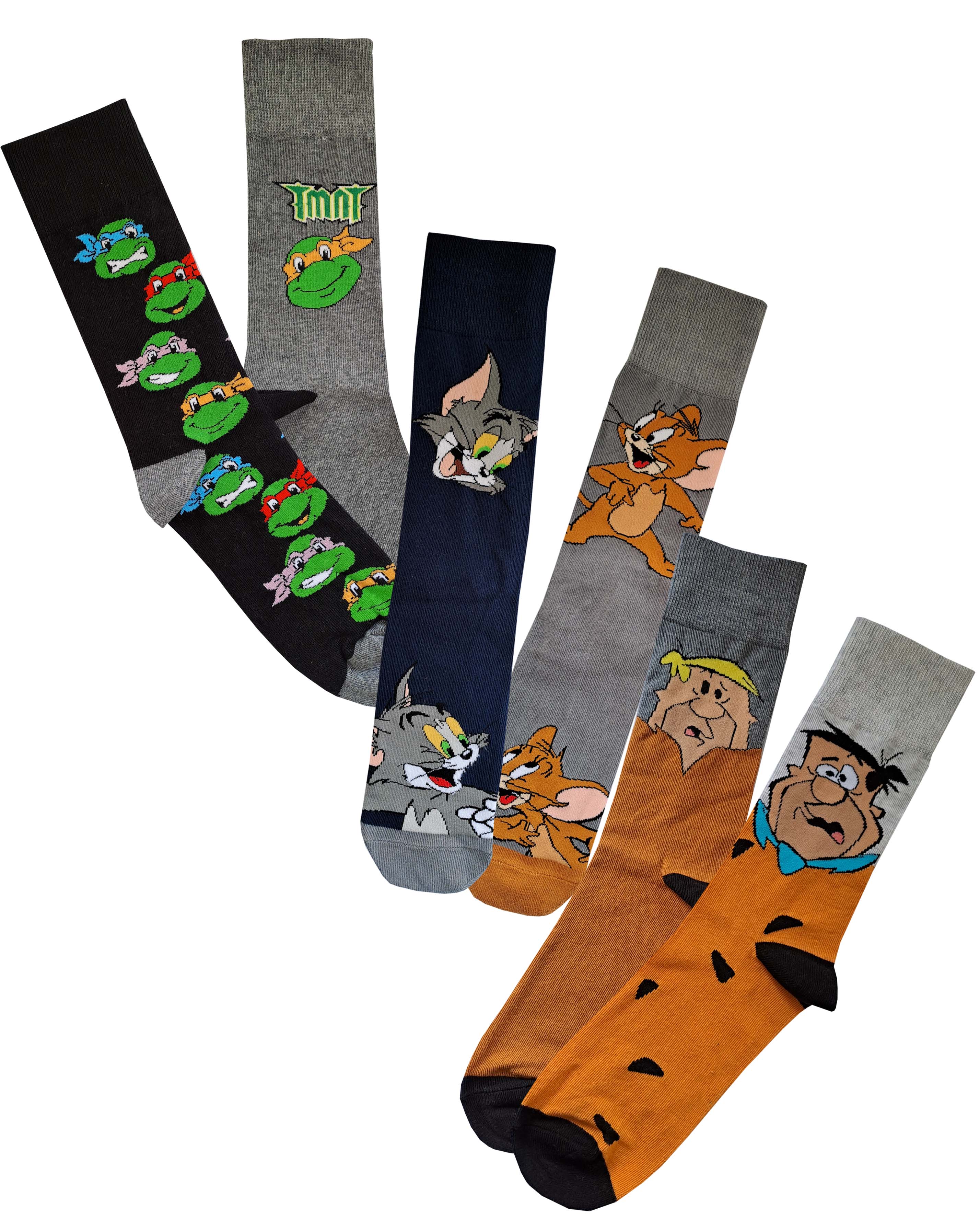 New In - Mens 6pk Classic Cartoons Socks