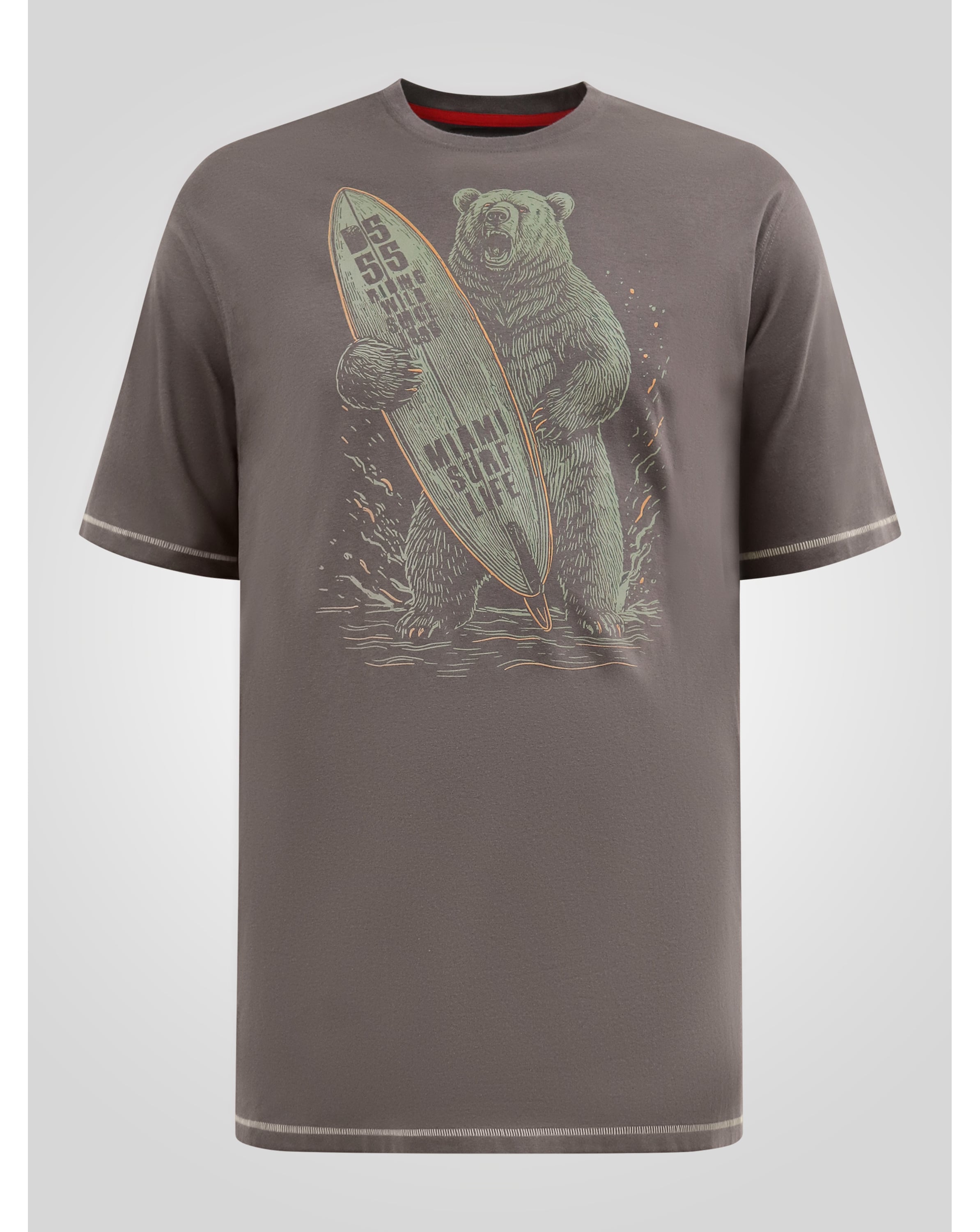 New In - D555 Austin Surfing Bear Printed T-shirt