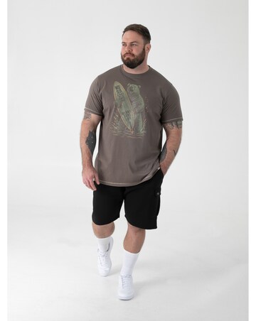 AUSTIN-D555 Surfing Bear Printed Crew Neck T-shirt