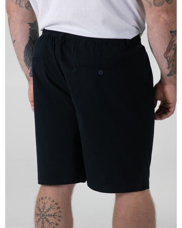 SPENCER 2-D555 Navy Full Elastic Waist Stretch Shorts With Drawcord