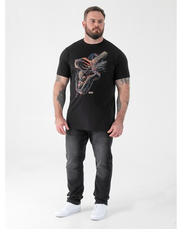 ELLIOTT-D555 Multi Coloured Guitar Printed Crew Neck T-shirt