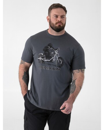 CRAIG-D555 Gorilla Biker Printed Crew Neck T-shirt