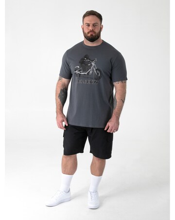 CRAIG-D555 Gorilla Biker Printed Crew Neck T-shirt
