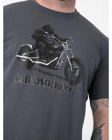 CRAIG-D555 Gorilla Biker Printed Crew Neck T-shirt