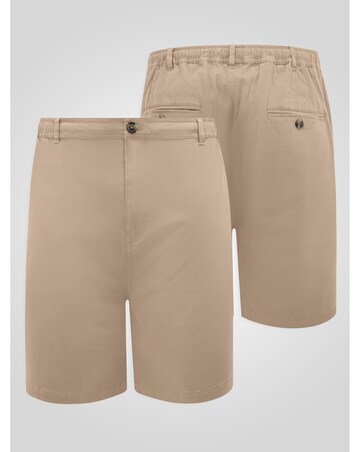 SPENCER 1-D555 Sand Full Elastic Waist Stretch Shorts With Drawcord
