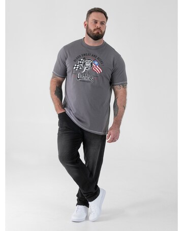 JASPER-D555 Official Gas Monkey Printed Crew Neck T-Shirt