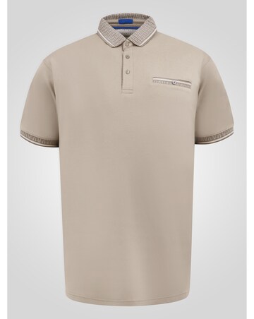 BARRETT 1-D555 Stone Interlock Polo With Jacquard Collar And Cuff With Pocket