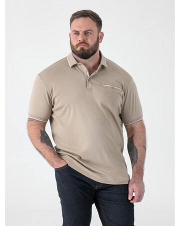 BARRETT 1-D555 Stone Interlock Polo With Jacquard Collar And Cuff With Pocket
