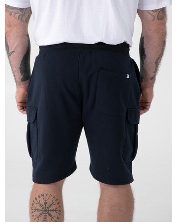 ROBINSON 2-D555 Navy Elasticated Waist Fleece Cargo Shorts With Bear Embroidery