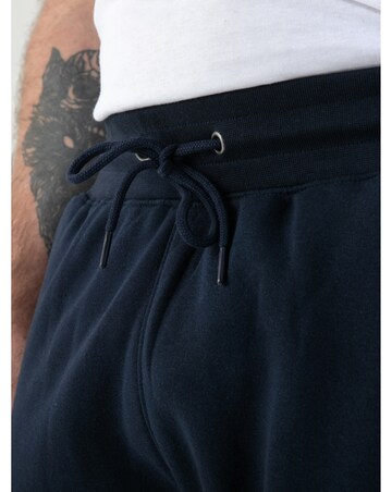 ROBINSON 2-D555 Navy Elasticated Waist Fleece Cargo Shorts With Bear Embroidery
