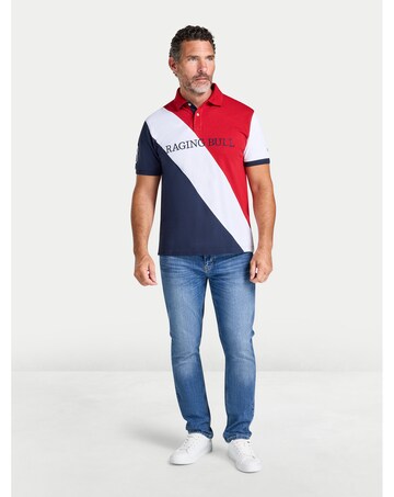 Raging Bull Contrast Sleeve Pique Polo Navy
