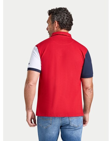 Raging Bull Contrast Sleeve Pique Polo Navy