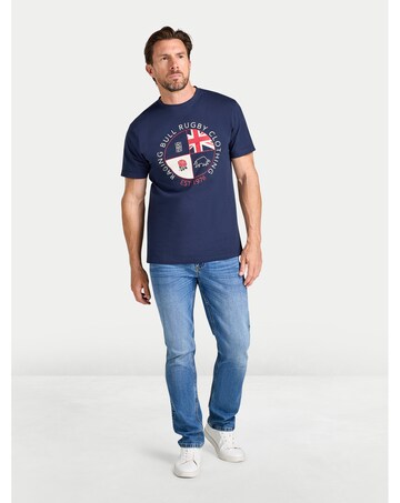 Raging Bull Circle Crest Printed T-Shirt Navy