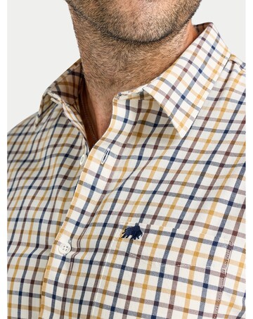Raging Bull L/S Country Check Brushed Cotton Twill Shirt Mustard