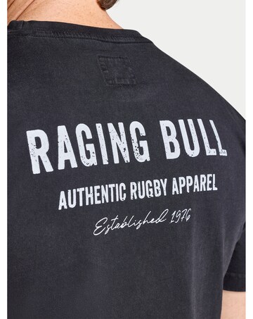 Raging Bull Authentic Rugby Back Print T-Shirt Charcoal