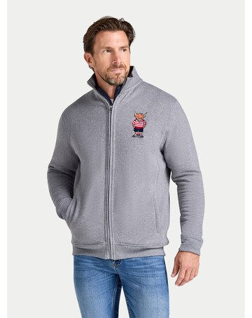 Raging Bull Zip Through Bully Sweat Grey Marl