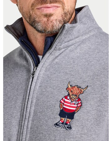 Raging Bull Zip Through Bully Sweat Grey Marl