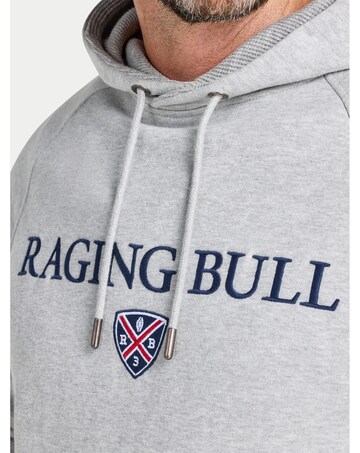 Raging Bull Hooded Signature Sweat Grey Marl