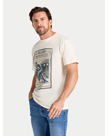 Raging Bull Vintage Rugby Poster T-Shirt Cream