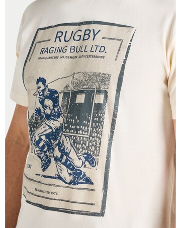 Raging Bull Vintage Rugby Poster T-Shirt Cream