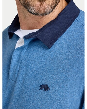 Raging Bull Rugby Collar Sweat Denim Blue