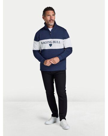 Raging Bull Cut & Sew Panel Quarter Zip Navy