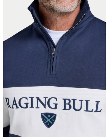 Raging Bull Cut & Sew Panel Quarter Zip Navy
