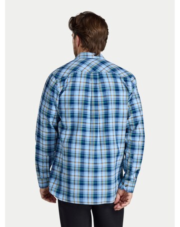 Raging Bull L/S Everest Check Brushed Cotton Twill Shirt Sky Blue