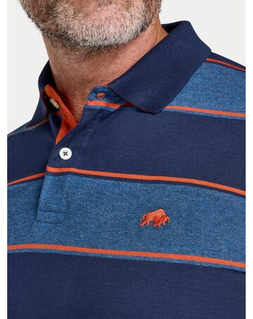 Raging Bull Marl Stripe Jersey Polo Navy