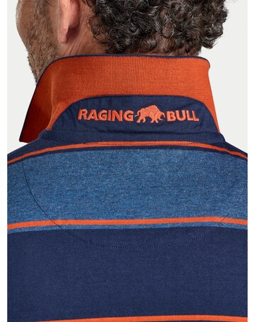 Raging Bull Marl Stripe Jersey Polo Navy