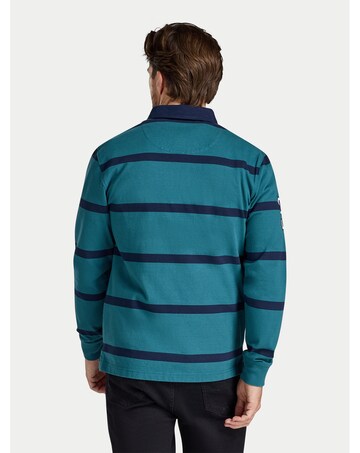 Raging Bull Two Colour Stripe Rugby Shirt Green