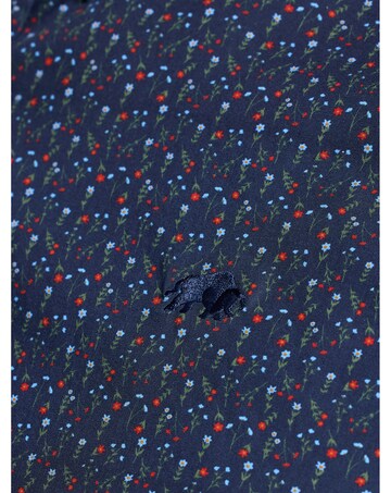 Raging Bull L/S Festive Floral Print Cotton Poplin Shirt Navy