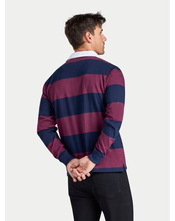 Raging Bull L/S Wide Stripe Rugby Shirt Claret