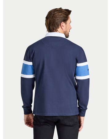 Raging Bull Chest Panel Rugby Shirt Navy