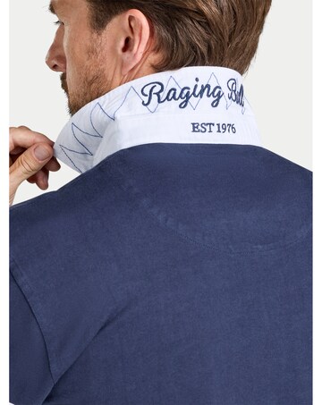 Raging Bull Chest Panel Rugby Shirt Navy
